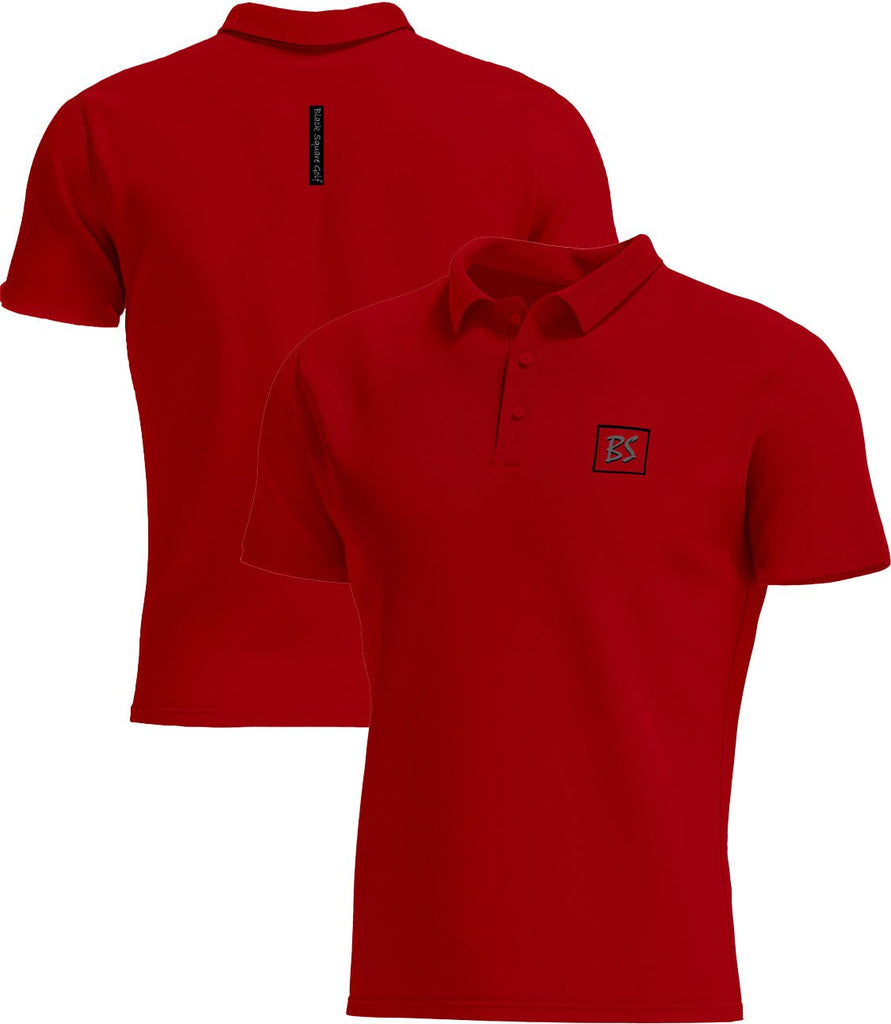Black Square Golf Men's Style Tag Golf Polo - True Red - S