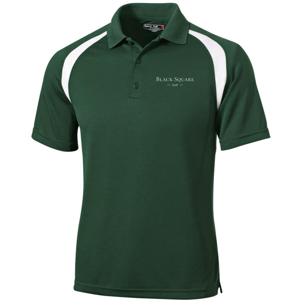 Black Square Golf Moisture-Wicking Golf Polo - Forest Green/White - X-Small