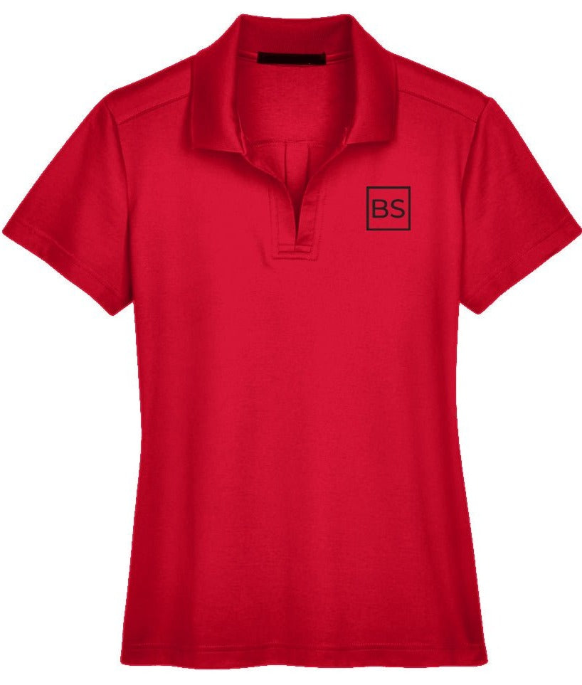 Black Square Golf Performance Ladies' Plaited Polo - xs - red