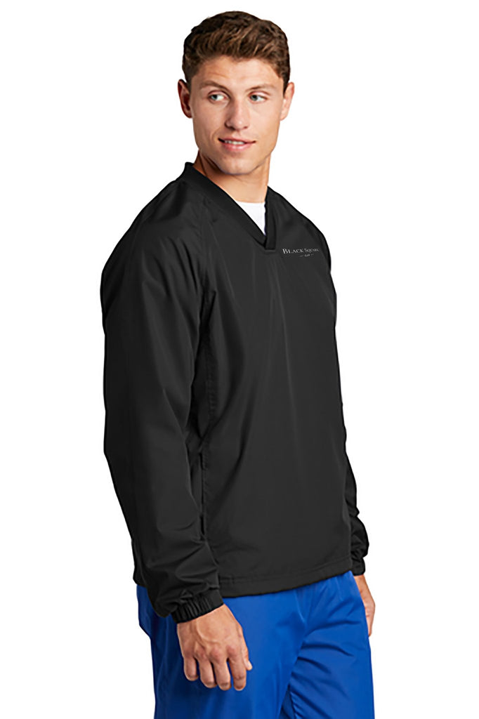 Black Square Golf Pullover V-Neck Windshirt - Black - X-Small