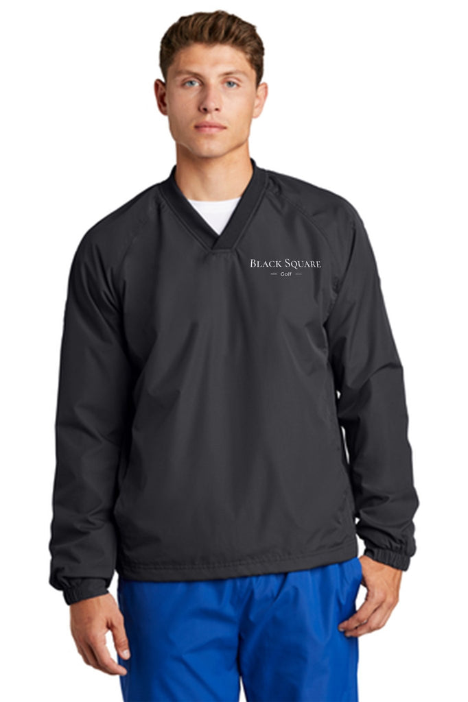 Black Square Golf Pullover V-Neck Windshirt - Graphite - X-Small