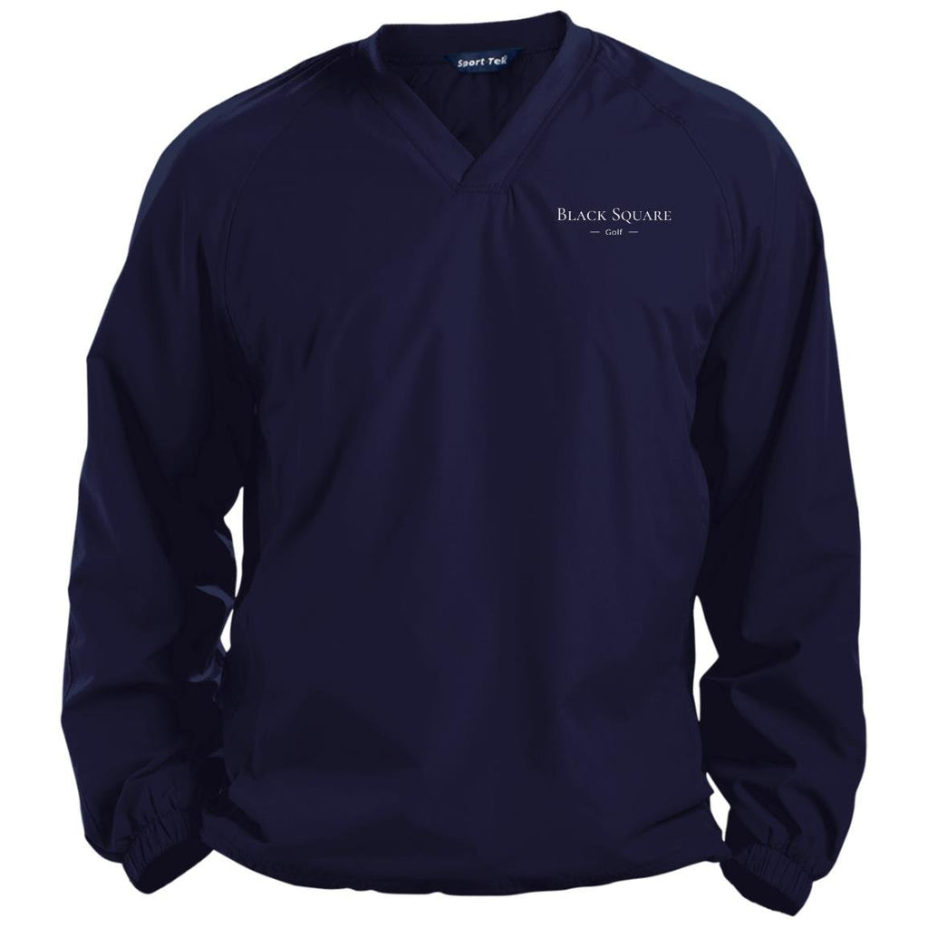 Black Square Golf Pullover V-Neck Windshirt - True Navy - X-Small