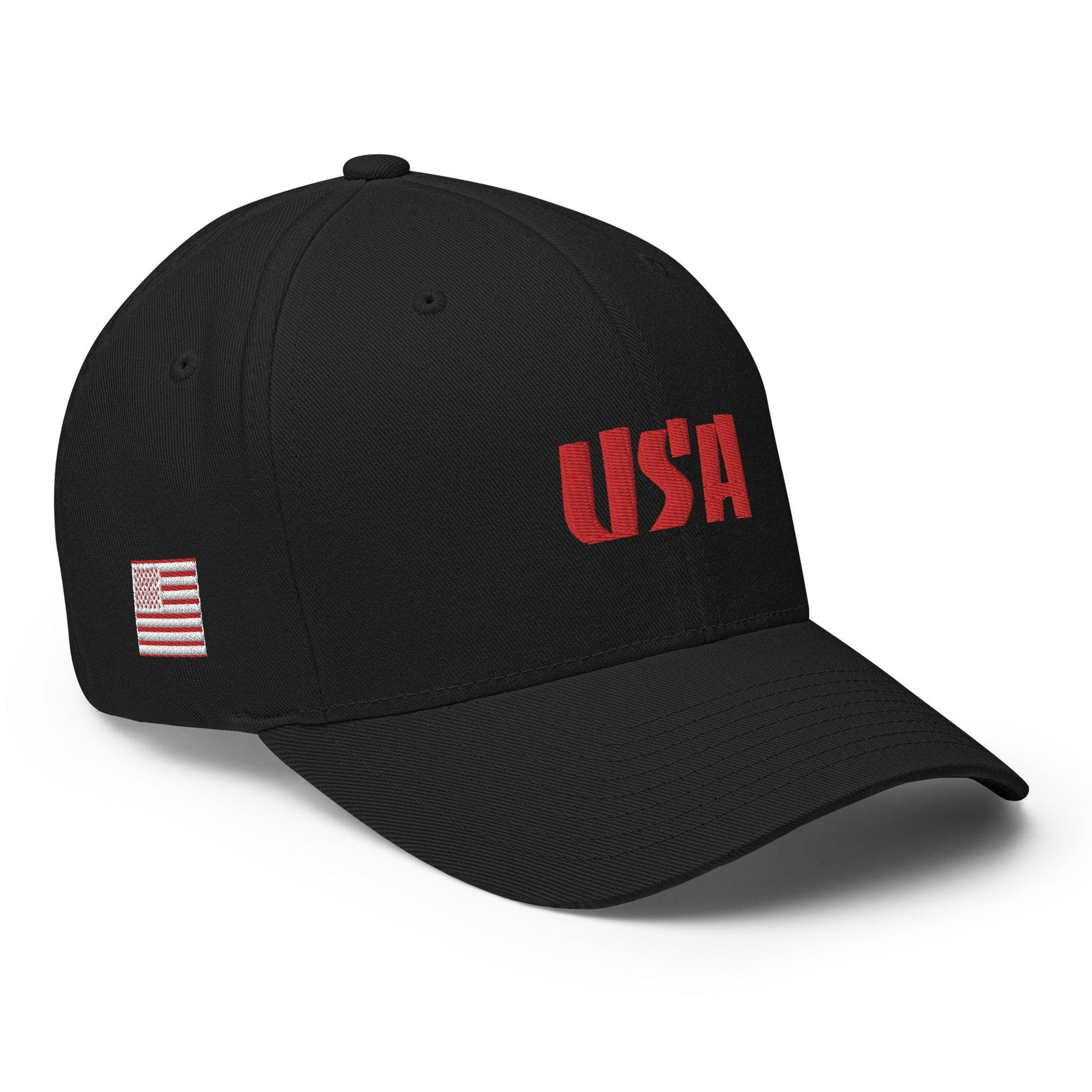 Black Square Golf Team USA Red Hat - Black - S/M