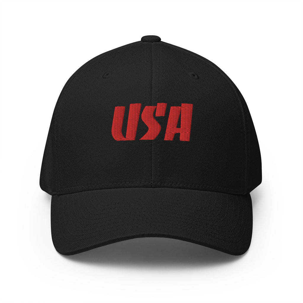 Black Square Golf Team USA Red Hat - Black - S/M