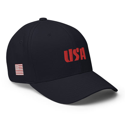 Black Square Golf Team USA Red Hat - Dark Navy - S/M
