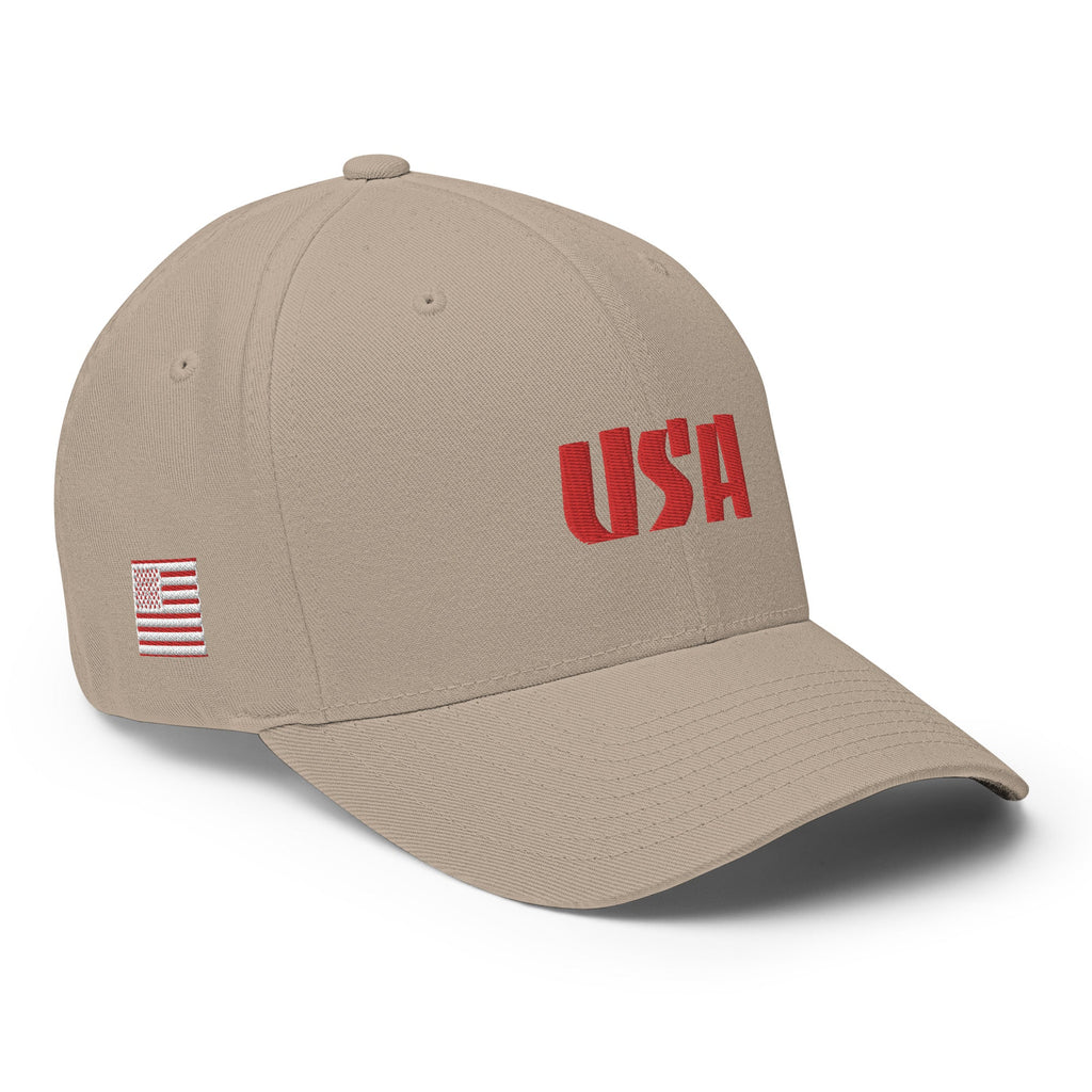 Black Square Golf Team USA Red Hat - Khaki - S/M