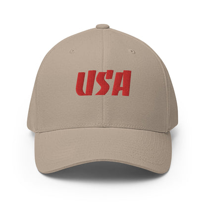 Black Square Golf Team USA Red Hat - Khaki - S/M