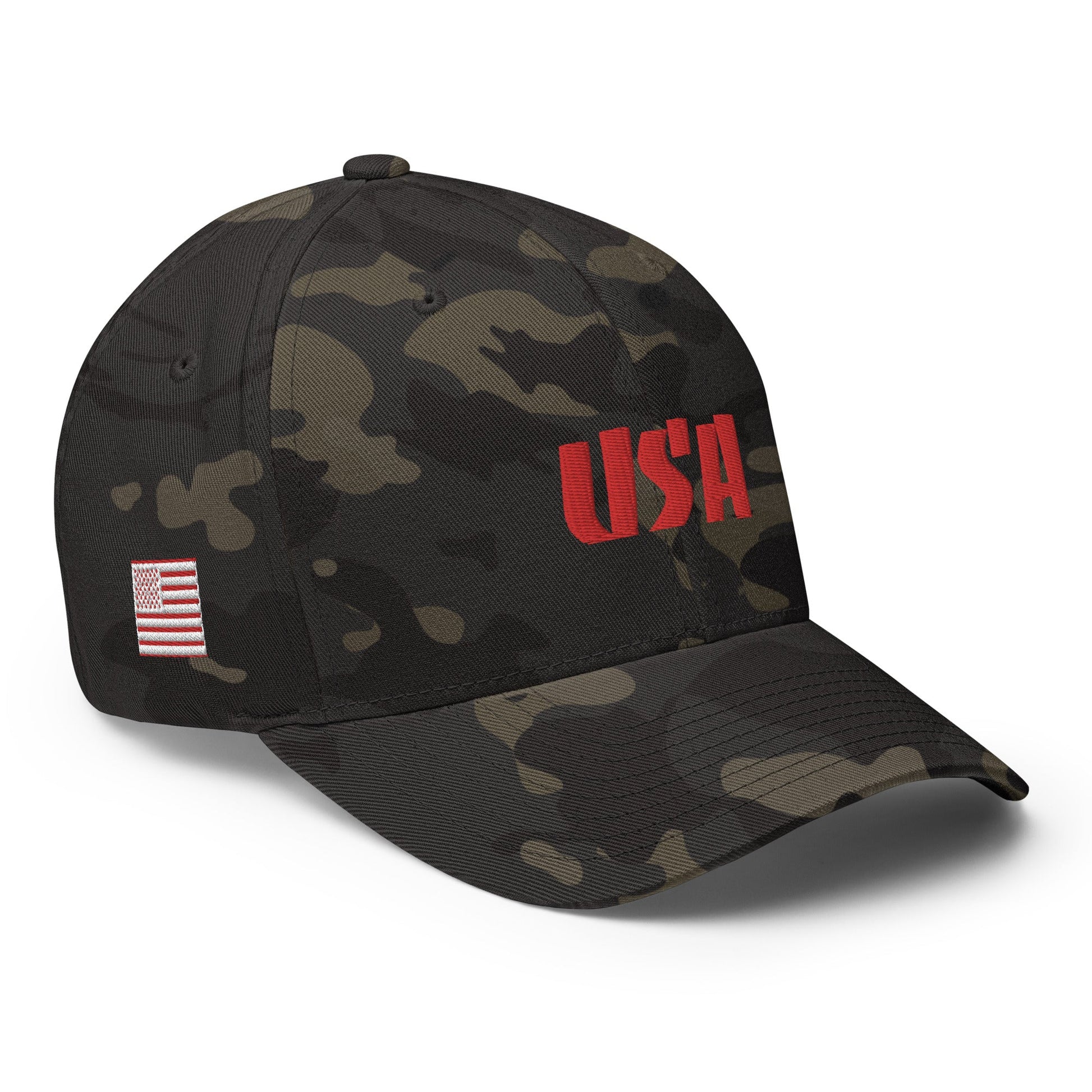 Black Square Golf Team USA Red Hat - Multicam Black - S/M