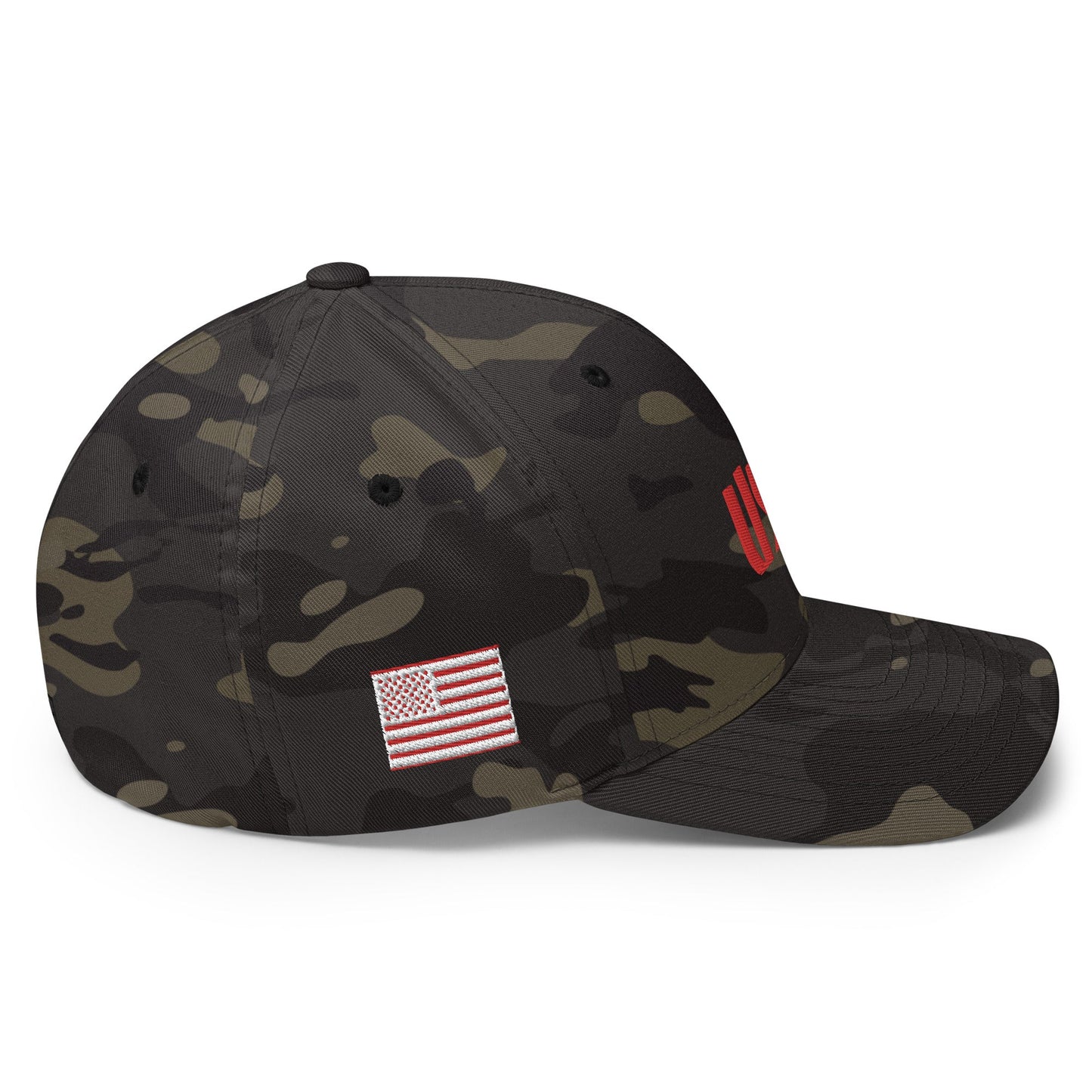 Black Square Golf Team USA Red Hat - Multicam Black - S/M