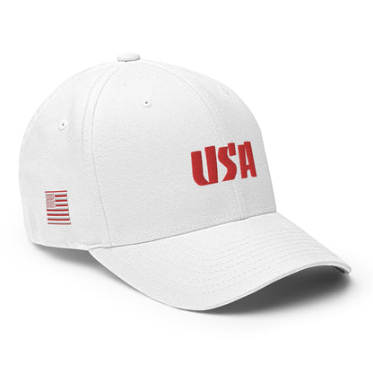 Black Square Golf Team USA Red Hat - White - S/M