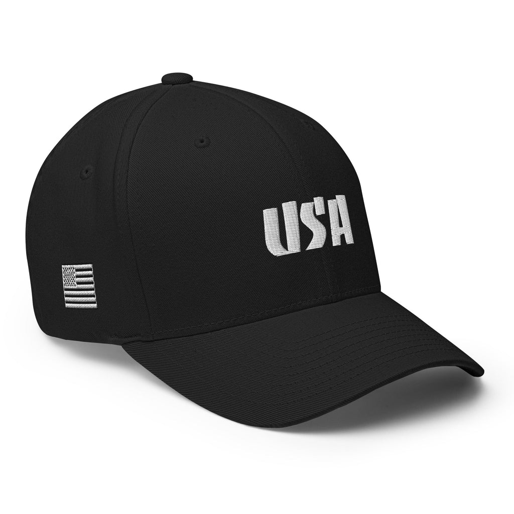 Black Square Golf Team USA White Hat - Black - S/M