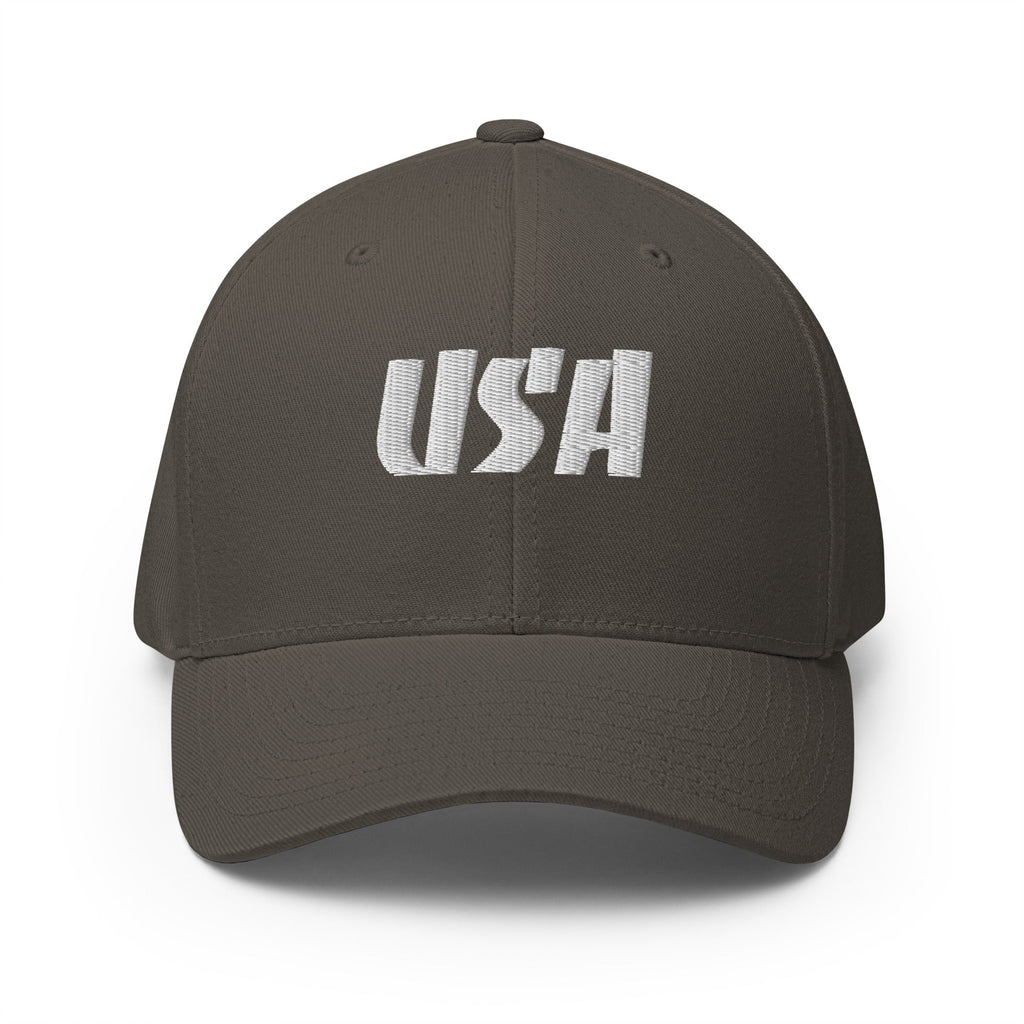 Black Square Golf Team USA White Hat - Dark Grey - S/M