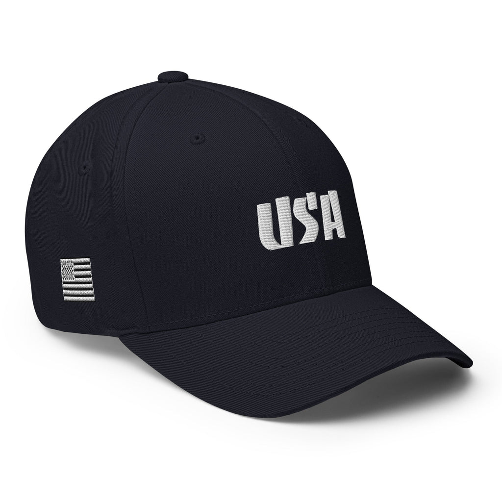 Black Square Golf Team USA White Hat - Dark Navy - S/M