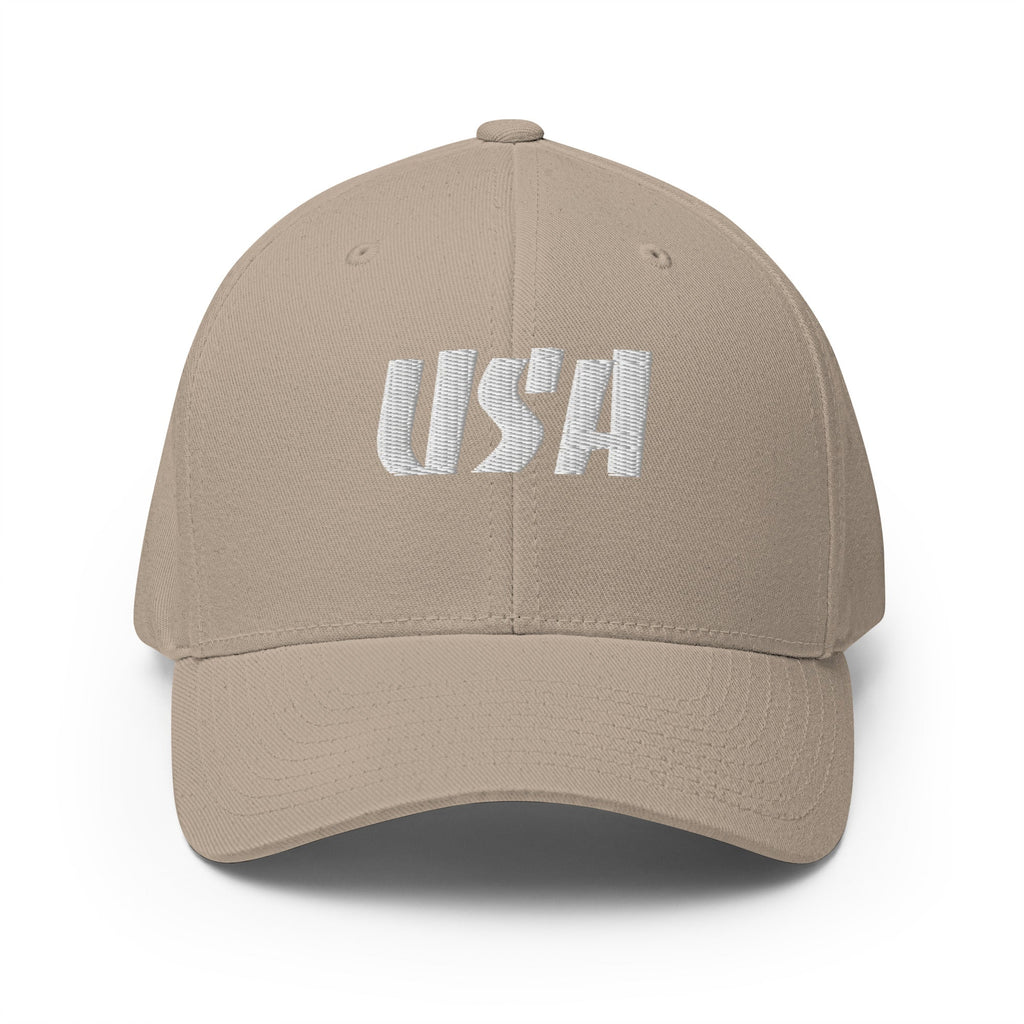 Black Square Golf Team USA White Hat - Khaki - S/M