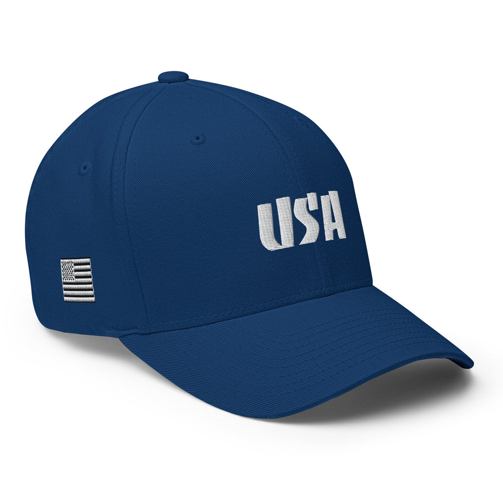 Black Square Golf Team USA White Hat - Royal Blue - S/M