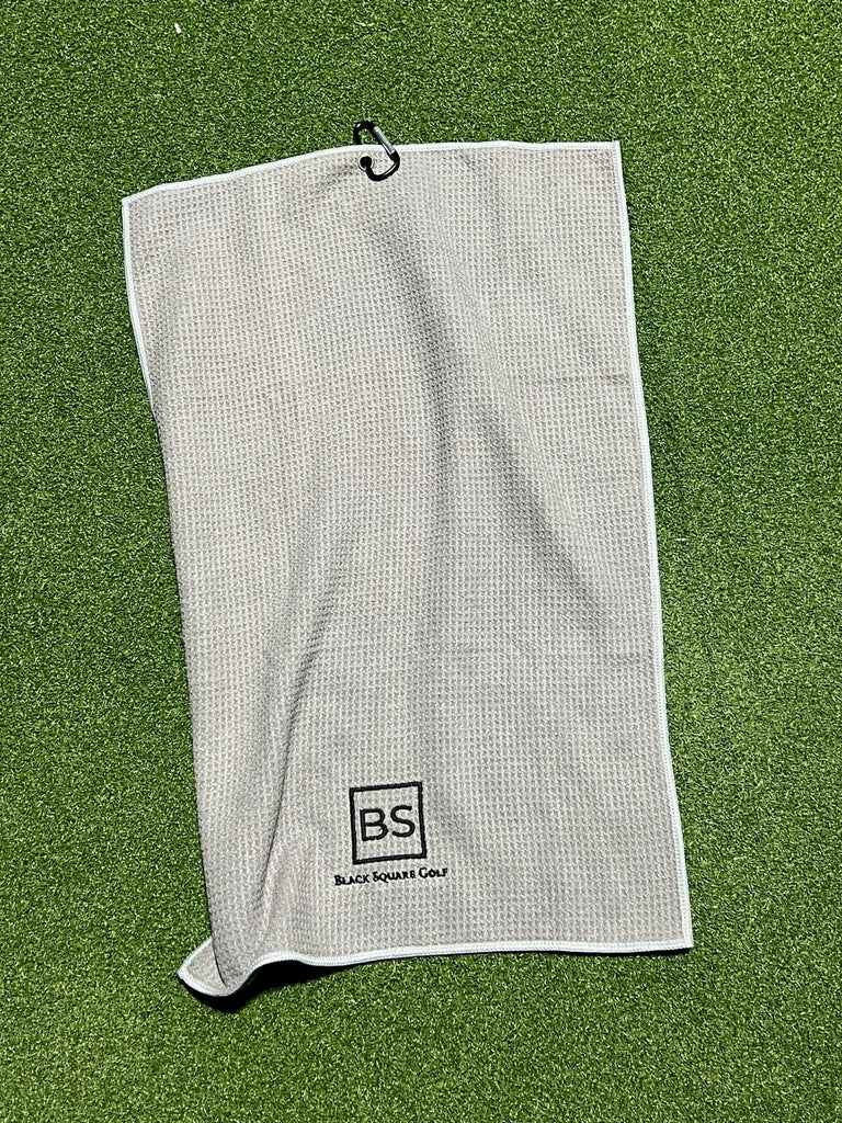 Black Square Golf Trifold Waffle Towel - 3-PACK -