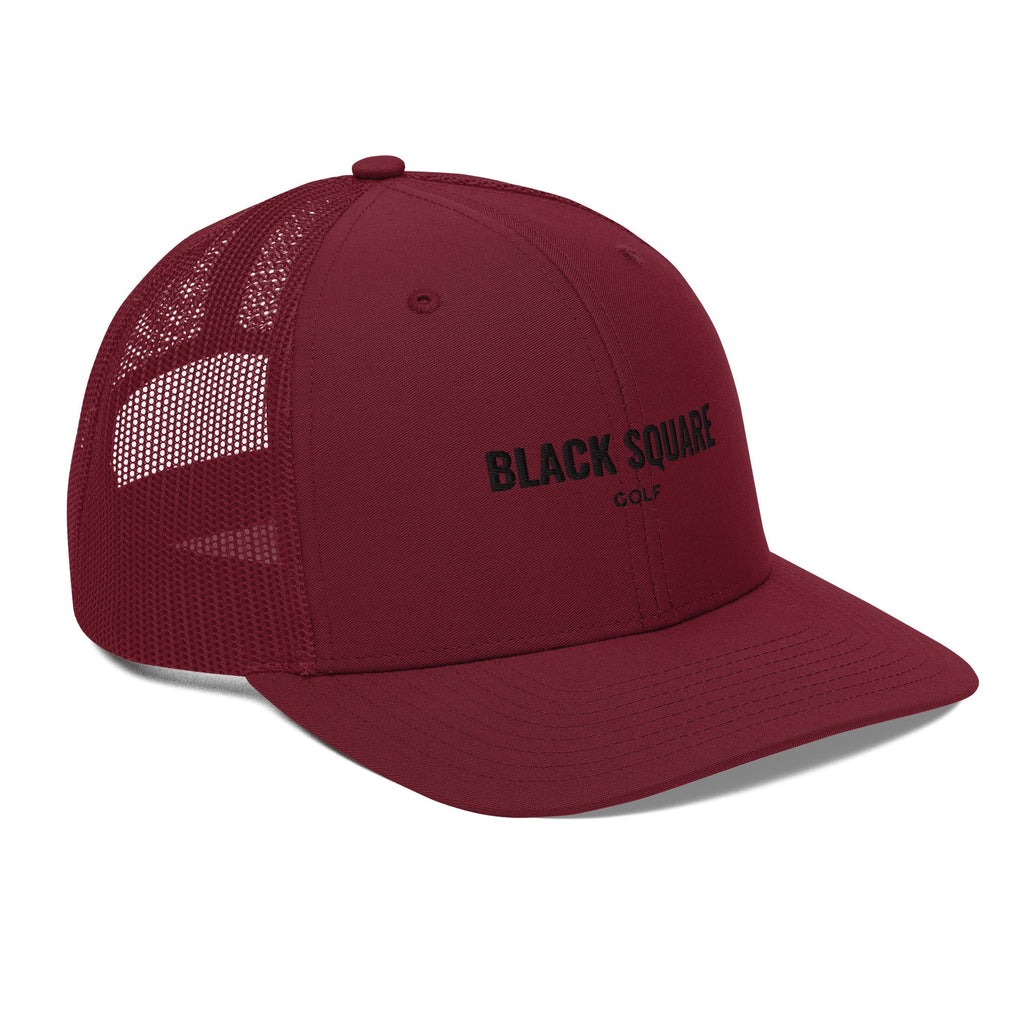 Black Square Golf Trucker Cap 2 - Cardinal -