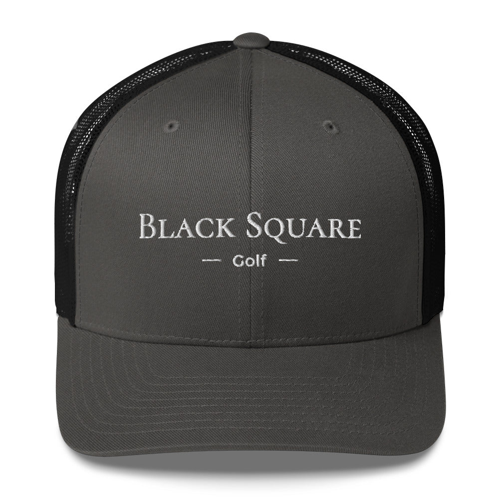 Black Square Golf Trucker Cap - Charcoal/ Black -