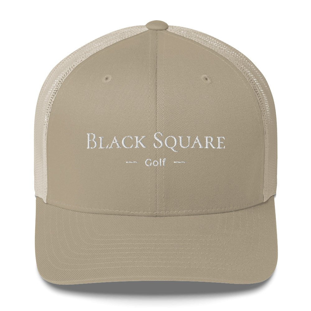 Black Square Golf Trucker Cap - Khaki -