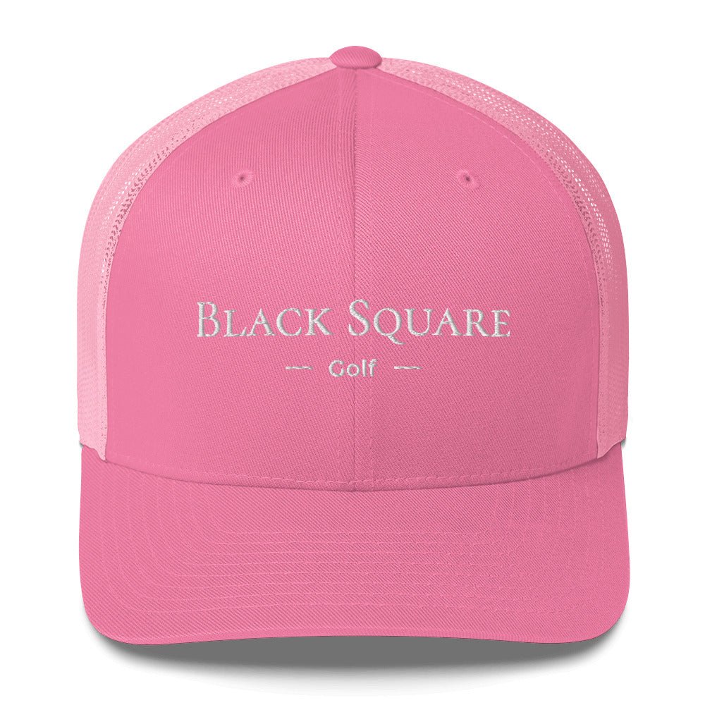 Black Square Golf Trucker Cap - Pink -
