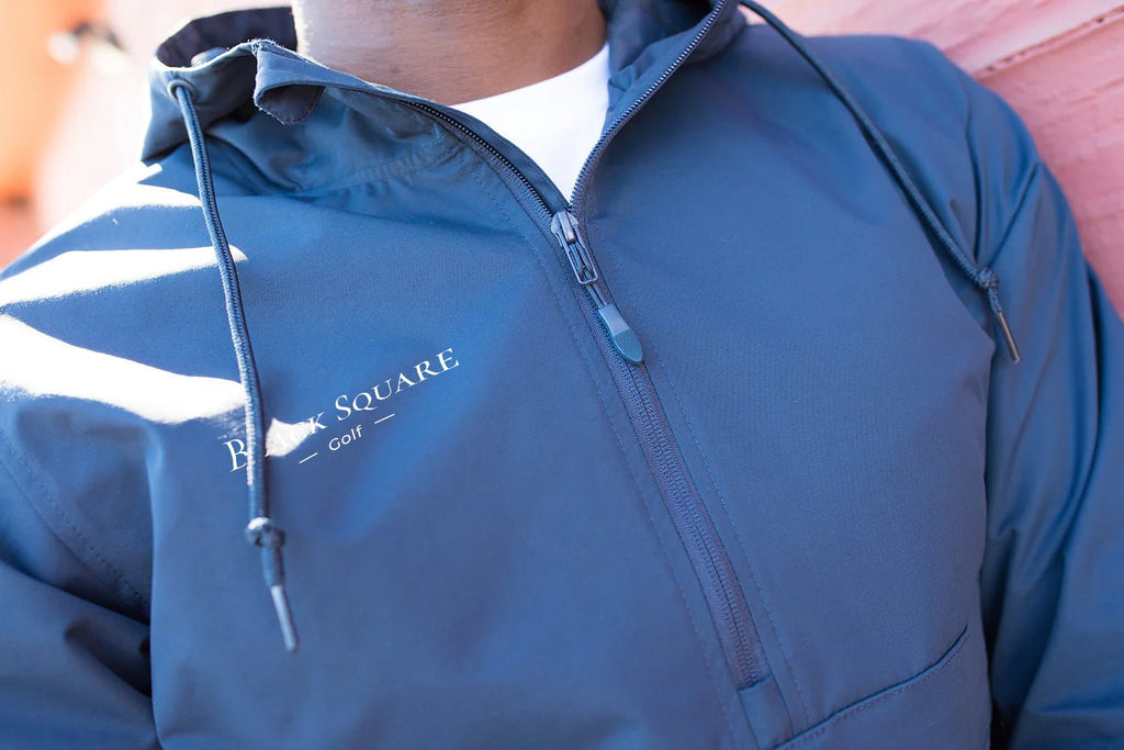 Black Square Golf Water Resistant Anorak Jacket - xs - navy