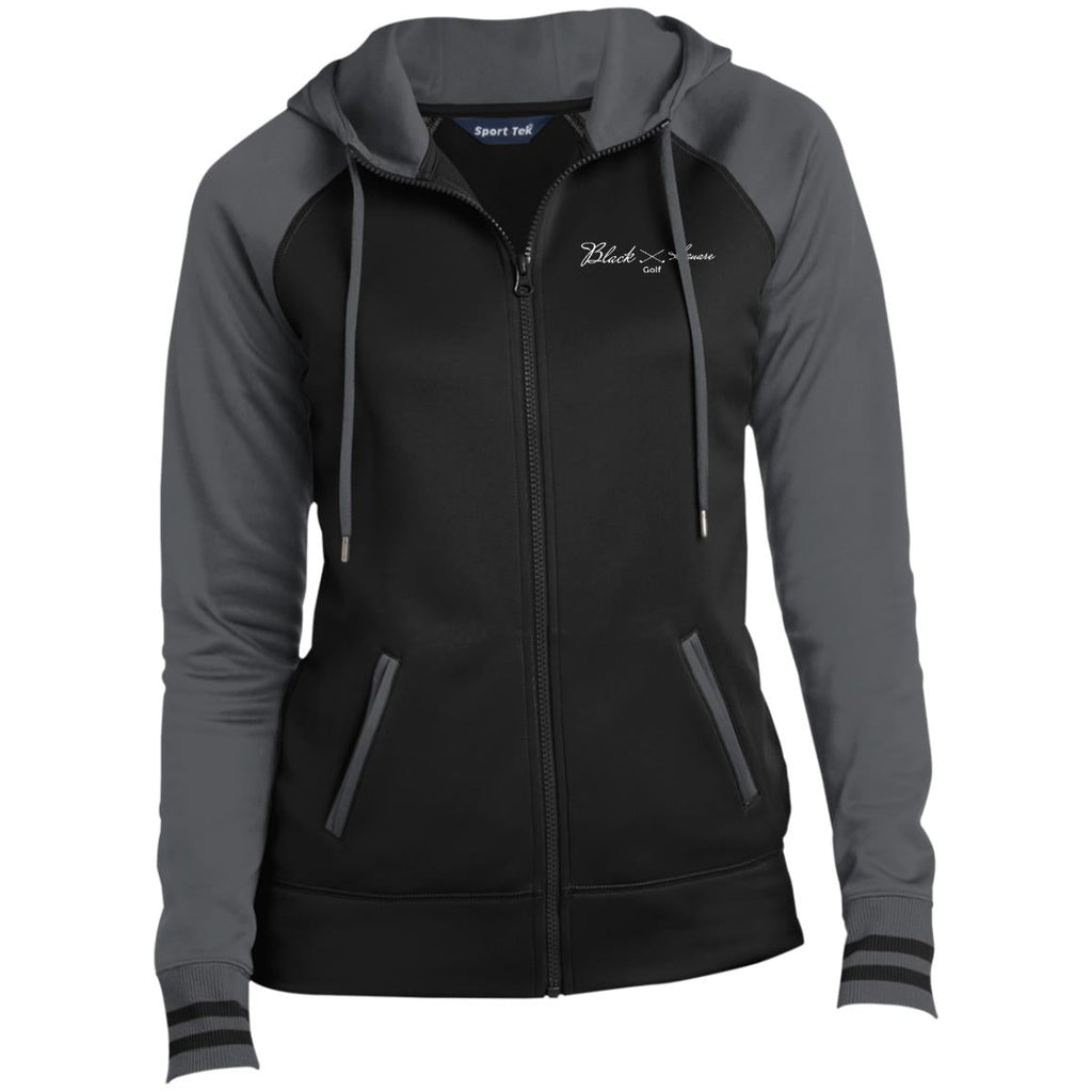 Black Square Golf X Ladies' Sport Full-Zip Hooded Jacket - Black/Dark Smoke - X-Small