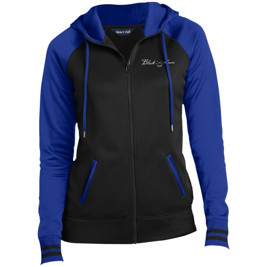Black Square Golf X Ladies' Sport Full-Zip Hooded Jacket - Black/True Royal - X-Small