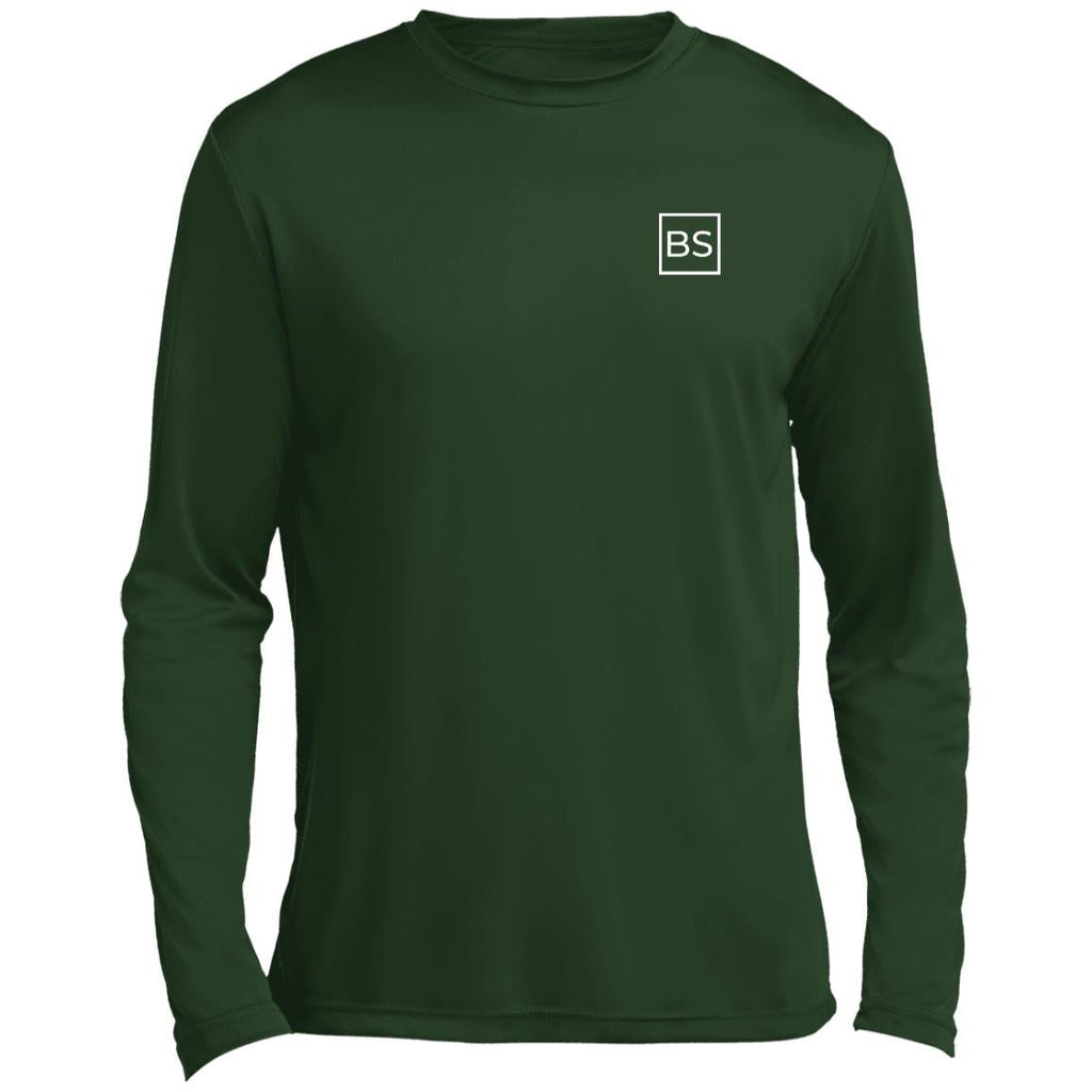Black Square Men’s Long Sleeve Performance Under Tee - Forest Green - X-Small
