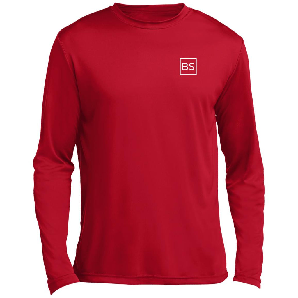 Black Square Men’s Long Sleeve Performance Under Tee - True Red - X-Small