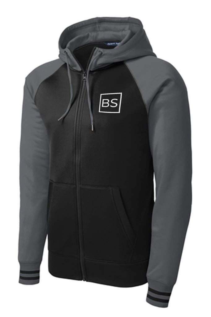 Black Square Men's Sport Full-Zip Hooded Jacket - Black/Dark Smoke - X-Small