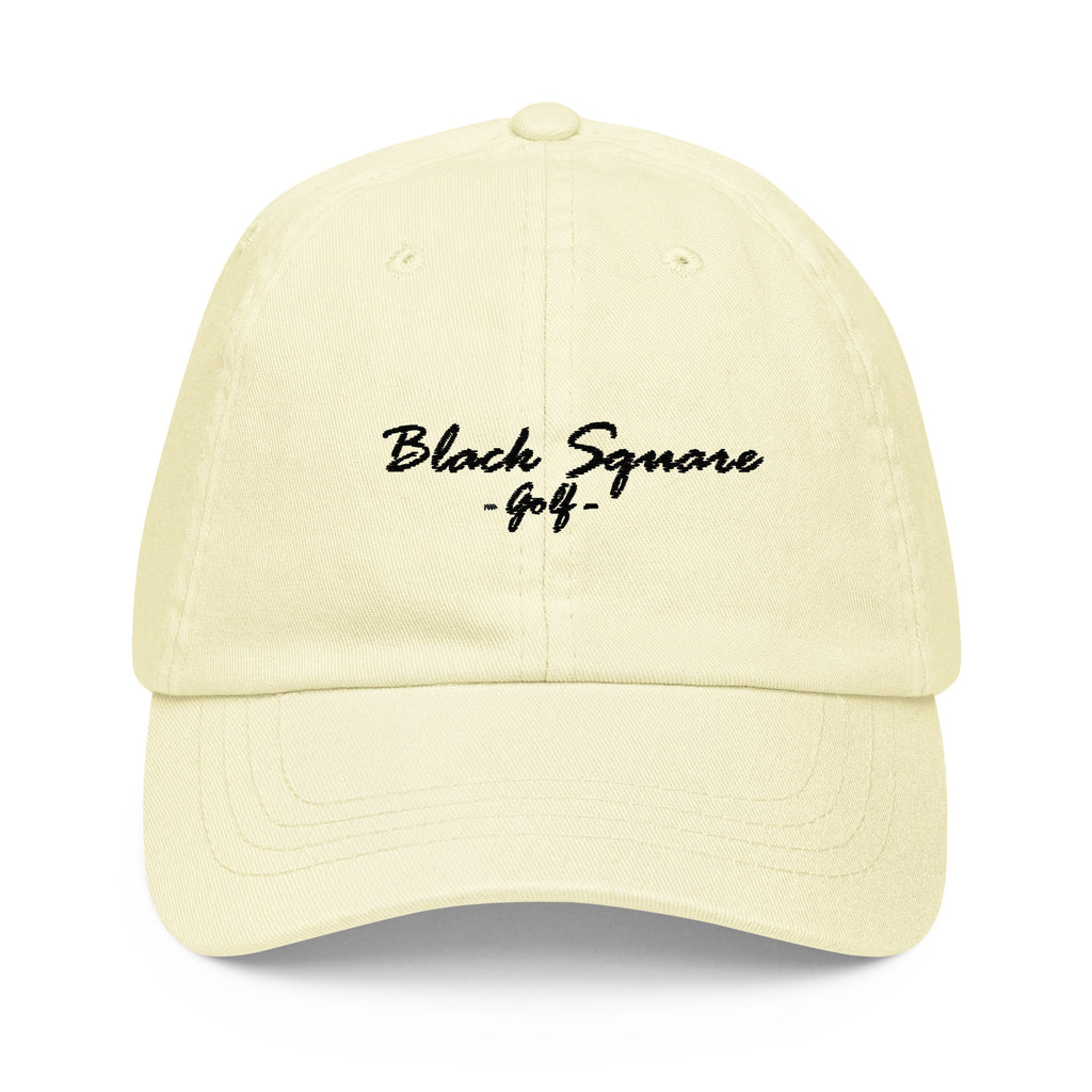 Black Square Pastel Golf Hat - Pastel Lemon -