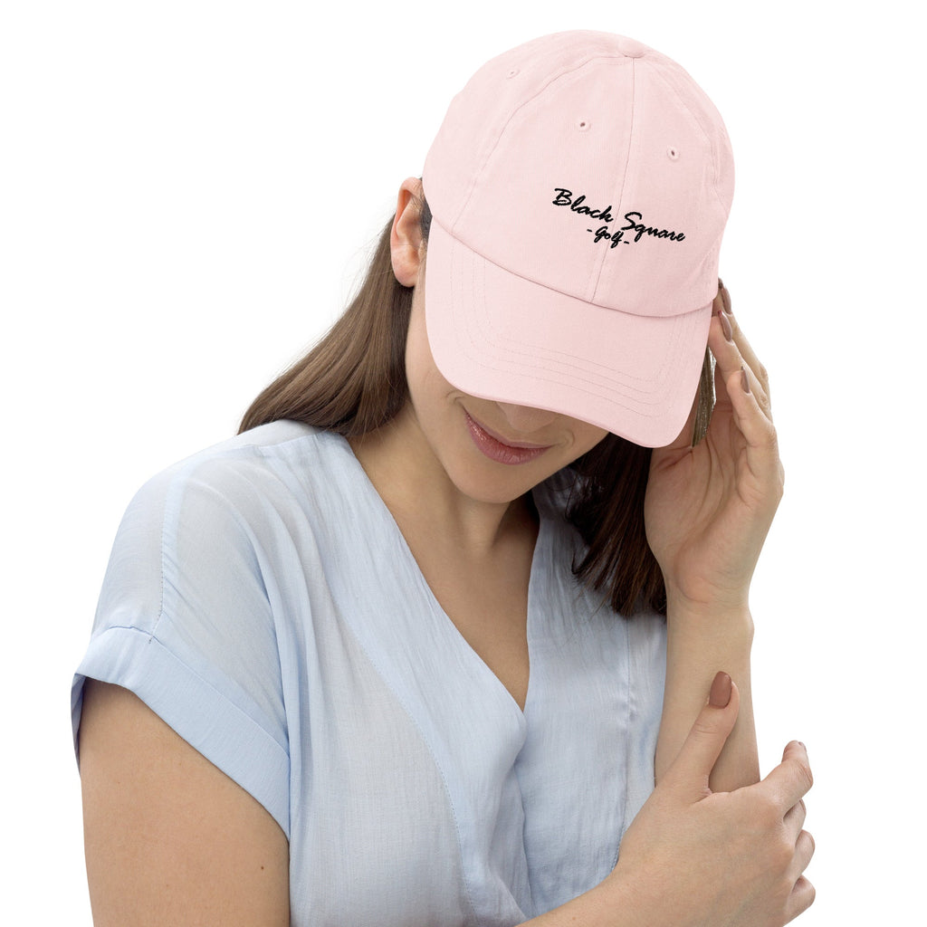 Black Square Pastel Golf Hat - Pastel Pink -