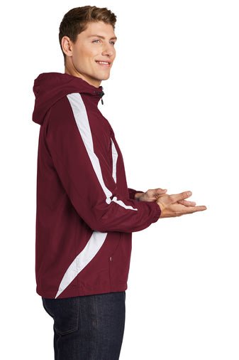 Black Square Pullover Jersey Lined Rain Pullover - Maroon/White - S