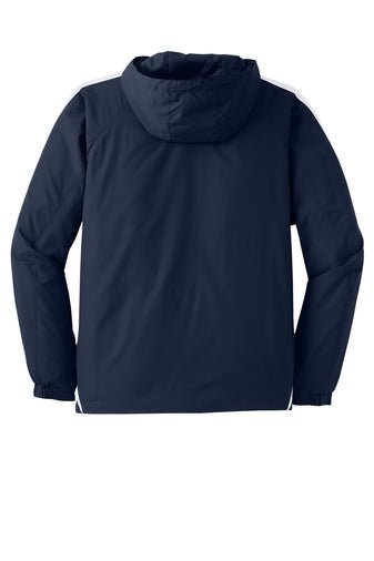 Black Square Pullover Jersey Lined Rain Pullover - True Navy/White - S