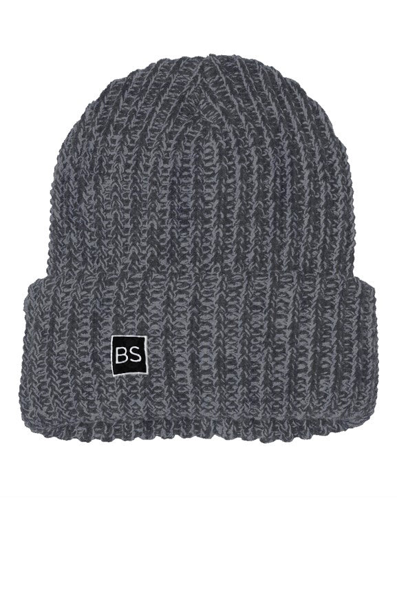 BS Chunky Knit Beanie - One Size - charcoal grey