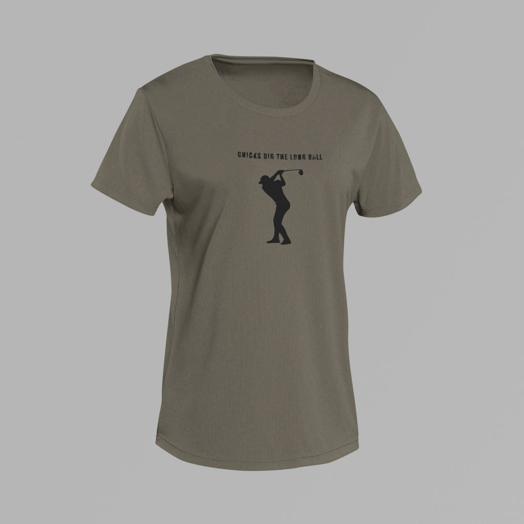 Chicks Dig The Long Ball Men's Tee - Army - S