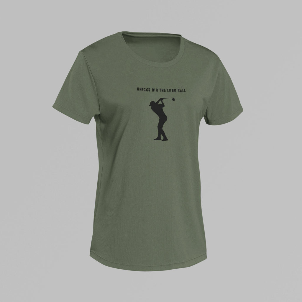 Chicks Dig The Long Ball Men's Tee - Military Green - S